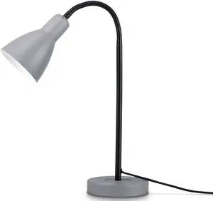 Paco Home Настольная лампа "WILHELM", 1 лампочка, лампочка E27 | без лампочек, с совместимыми диммерами и лампочками Высота: 43,2 см., серо-черный
