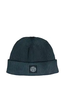 Шапка-бини с нашивкой-логотипом Stone Island, синий