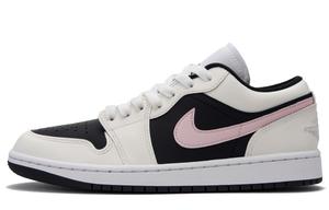 Jordan Баскетбольные кроссовки Air 1 Strawberry Cheese Low Top Vintage, женские, черные, белые, розовые