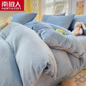 Antarctic Комплект постельного белья из велюра (простыня на резинке 150 см, пододеяльник 200х230 см), цвет Wolong, утепленный