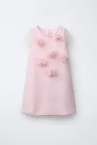 Zara Платье из органзы с объемными цветами