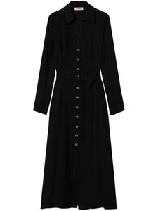 Платье-рубашка миди из жоржета TWINSET, черный