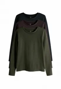 Комплект из 3 спортивных футболок с длинным рукавом стандартного кроя The Set, Black Chocolate Brown Khaki