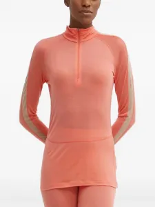 Полосатый топ на молнии Icebreaker, оранжевый