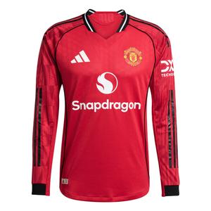 Футболка Manchester United 25/26 домашняя автентичная с длинными рукавами Adidas, красный