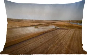 Подушка для улицы - Поле - Ферма - Трактор - Фермер - Загородная жизнь - 50 x 30 см - Устойчива к погодным условиям - Подушка для отдыха - Подушка для дивана - Украшение гостиной MuchoWow