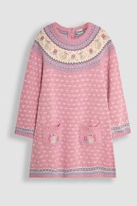 Платье с узором «фэр айл» Jojo Maman Bébé, розовый