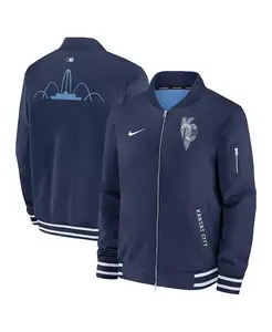 Мужская синяя бомбер с полной застежкой-молнией Kansas City Royals Authentic Collection City Connect Nike