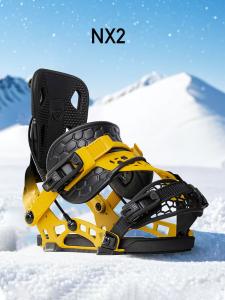 Nidecker Крепление для сноуборда мужское NX2, черное с желтым, размер L