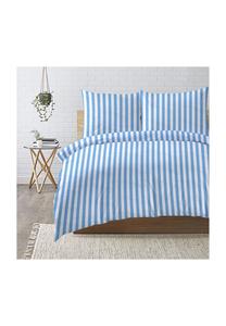 Постельное белье Galeria Home в полоску, 135x200 см, синий / белый