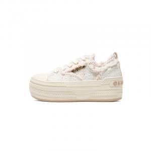 OLD ORDER Дышащие низкие парусиновые туфли для увеличения роста, женские, белое золото