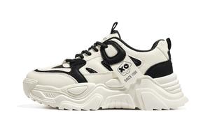 RENBEN Скользоустойчивые и износостойкие низкие массивные кроссовки женские - бежево-черные, цвет Beige Black