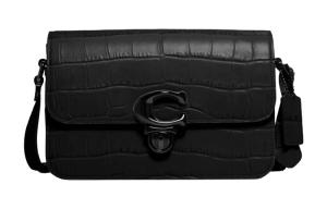 Сумка через плечо Studio Crocodile Pattern Leather, черная COACH