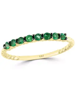 Кольцо с сапфирами (1/3 карата) из 14-каратного белого золота Lali Jewels, emerald