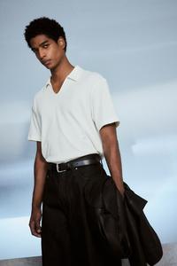 Футболка с воротником, прямого кроя H&M, белый