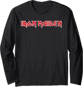 Футболка с длинными рукавами Iron Maiden с классическим логотипом, черный