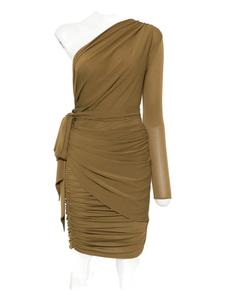 Мини-платье Alex Perry с драпировкой на одно плечо, зеленый