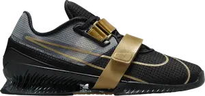 Nike Romaleos 4 Black Metallic Gold, черные кроссовки