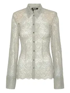 Кружевная рубашка на пуговицах Rotate Birger Christensen, серый