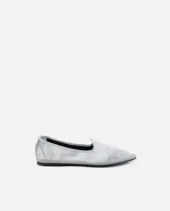 Бархатные балетки для девочек в венецианском стиле Eli 1957, серебряный