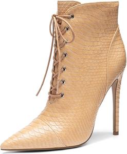 Женские ботильоны Mettesally с заостренным носком на высоком каблуке, шнуровкой и молнией, вечерние туфли-ботинки на шпильке