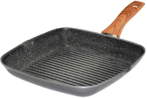 Сковорода-гриль Stoneline Back to Nature, черно-серый