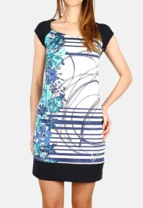 С блондинистым платьем-футляром Koroshi, Azul Blue