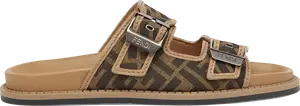Кроссовки Fendi Feel Sandal 'FF Jacquard - Brown', коричневый