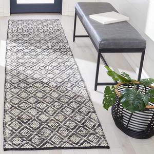 Ковер-дорожка SAFAVIEH, 69 x 275 см, Natura Collection, Ivory & Brown, ручная работа из шерсти, идеально для помещений с высокой проходимостью в гостиной, спальне (NAT615T)