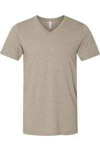 Футболка BELLA + CANVAS Heather CVC с V-образным вырезом, цвет heather stone