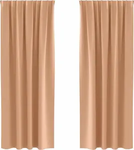 Плотные шторы с кольцами, 2 шт., светло-коричневые, 260 x 140 см vidaXL