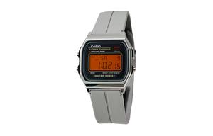 CASIO Кварцевые часы унисекс с силиконовым ремешком и черным циферблатом