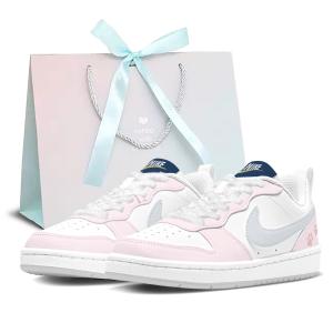 Nike Липкие кроссовки Court Borough Gummies Cream Puff из искусственной кожи с противоскользящим покрытием, амортизацией и износостойкостью Низкие