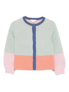 Кардиган в стиле колор-блок Stella Mccartney Kids, зеленый