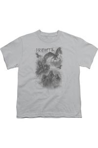 Футболка с эскизами «Хоббита» для детей Gildan, серебряный