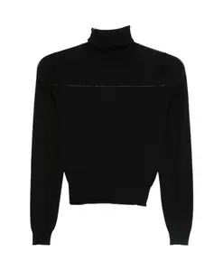 Свитер с высоким воротником в полоску Goes Botanical, черный