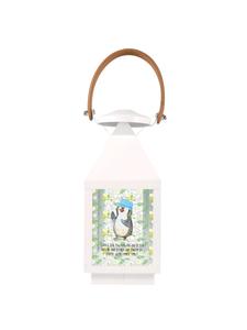 Mr. & Mrs. Panda Металлический фонарь в виде пингвина, из которого льется дождь, с надписью, прозрачный