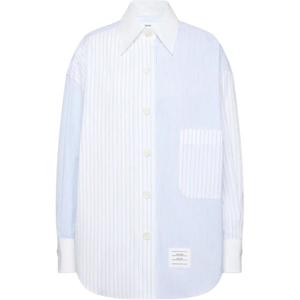 Рубашка из поплина в тонкую полоску THOM BROWNE, белый