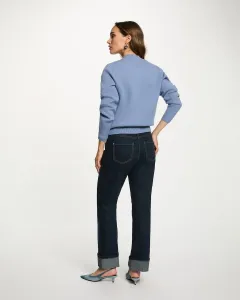 Женские прямые джинсы со стразами Morgan, темно-синий