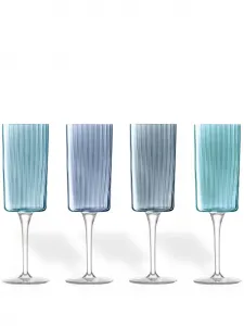 Набор Gems из четырех бокалов для шампанского Lsa International, синий
