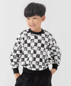 Флисовая толстовка с принтом по всей поверхности Chil2, цвет A Flag Check/Black