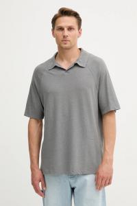 Льняная поло United Colors Of Benetton, серый