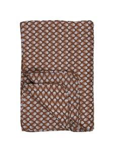 IB Laursen Темно-коричневое и синее стеганое одеяло с коричневым цветочным узором