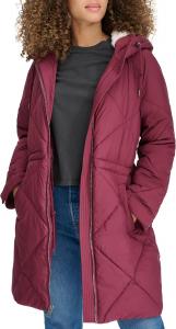Женская длинная парка Levi's с мягкой подкладкой из шерпы и ромбовидной стежкой, бордовый