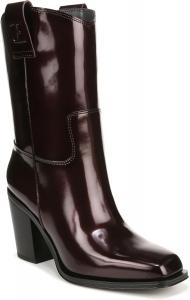 Женские сапоги Franco Sarto Valor с квадратным носком, средним каблуком, высокой голенью, Bordeaux Patent