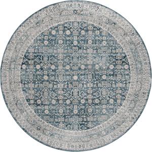 SAFAVIEH коллекция Vintage Tabriz ковер 201 x 201 см - круглый, Blue & Grey, без линьки и простой в уходе, идеален для помещений с высокой проходимостью в гостиной, столовой, спальне (VTA202M)