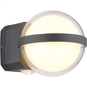 Наружный светильник LED ILLI с LED-модулем 1 шт., теплый белый свет, для наружного использования/IP54/2 линзы/2 направления/терраса Globo Lighting, антрацит