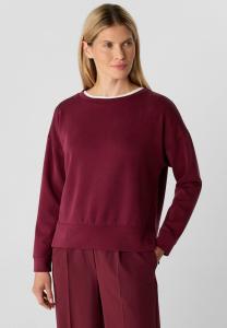 Толстовка comma casual identity WEICHES MIT LOGO-STICKEREI UND SEITENSCHLITZEN, Bordeaux