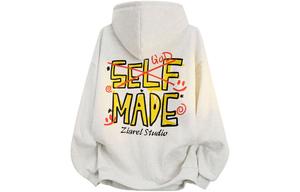 Толстовка Unisex Hooded Moderate Heavyweight ZIAREL, белый heather серый