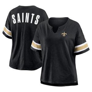 Женская черная футболка New Orleans Saints Plus Size Redzone с V-образным вырезом Fanatics